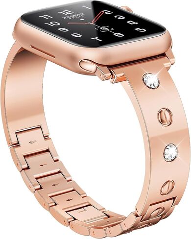Dsytom Stylish Bands Compatible with Apple Watch Band 49mm 45mm 44mm 42mm 41mm 40mm 38mm for Women Men, Luxury Metal Bracelet iWatch Band for Apple Watch Ultra 2 Series 9/8/7/6/5/4/3/2/1/SE/SE 2 in Saudi Arabia