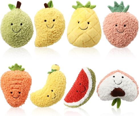 8 قطع من وسائد الفاكهة اللطيفة، مقاس 8 بوصة، الأفوكادو والموز والبطيخ والخوخ والفراولة والمانجو والجزر والأناناس، ألعاب قطيفة للأولاد والبنات والطلاب والفصول الدراسية ومكافآت تبادل الهدايا للحفلات in Kuwait