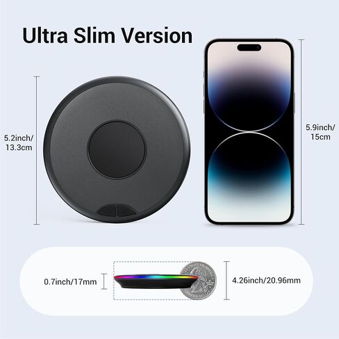 HONKID Ultra Slim Mouse Jiggler غير قابل للاكتشاف، جهاز تحريك فأرة الكمبيوتر مع ضوء التنفس، نقر تلقائي للحفاظ على حركة الماوس مستيقظًا (رمادي داكن) in Kuwait