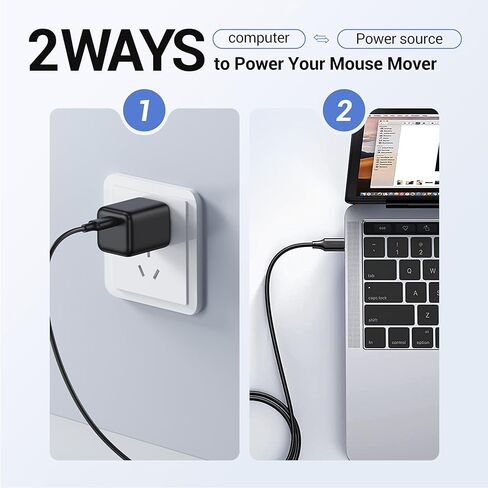 HONKID Ultra Slim Mouse Jiggler غير قابل للاكتشاف، جهاز تحريك فأرة الكمبيوتر مع ضوء التنفس، نقر تلقائي للحفاظ على حركة الماوس مستيقظًا (رمادي داكن) in Kuwait