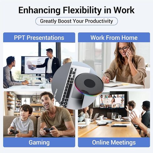 HONKID Ultra Slim Mouse Jiggler غير قابل للاكتشاف، جهاز تحريك فأرة الكمبيوتر مع ضوء التنفس، نقر تلقائي للحفاظ على حركة الماوس مستيقظًا (رمادي داكن) in Kuwait