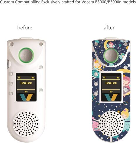 أغطية/أغطية من الفينيل متوافقة مع Vocera B3000/B3000n - مجموعة حصرية مكونة من 4 أنماط، ملصق شارات ممرضة للديكور in Kuwait