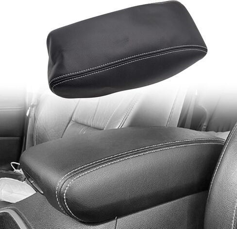 Leather Center Console Lid Armrest Cover Black Compatible with Jeep Grand Cherokee 2011 2012 2013 2014 2015 2016 2017 2018 2019 (only leather part) in Saudi Arabia