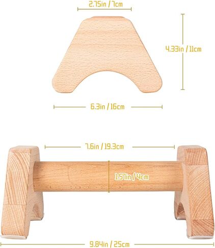 Wooden Parallettes Gravity Fitness,Joint-friendly Push Up Handstand Bars & Mini Bars Non-Slip for Fitness, Gymnastics, Aerobics, Bodybuilding-Non-slip and Durable-1 Pair in Saudi Arabia