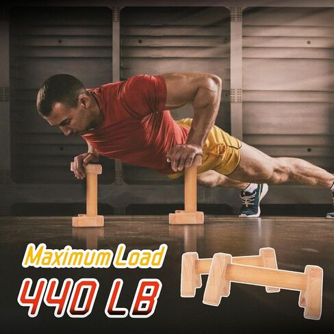 Wooden Parallettes Gravity Fitness,Joint-friendly Push Up Handstand Bars & Mini Bars Non-Slip for Fitness, Gymnastics, Aerobics, Bodybuilding-Non-slip and Durable-1 Pair in Saudi Arabia