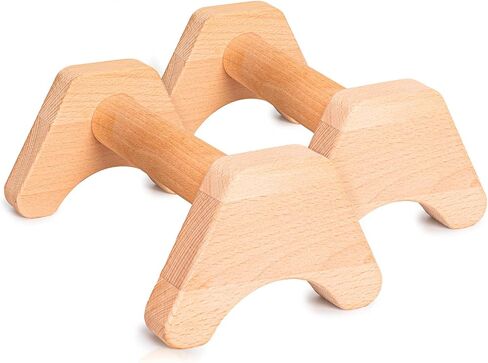 Wooden Parallettes Gravity Fitness,Joint-friendly Push Up Handstand Bars & Mini Bars Non-Slip for Fitness, Gymnastics, Aerobics, Bodybuilding-Non-slip and Durable-1 Pair in Saudi Arabia