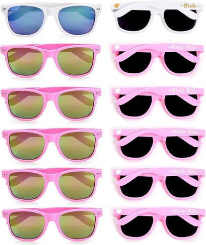 12 Pack Bridal Tribe Sunglasses Bridesmaid Shower Favors Sunglasses Bachelorette Party Mirrored Weddings Sunglasses in Saudi Arabia