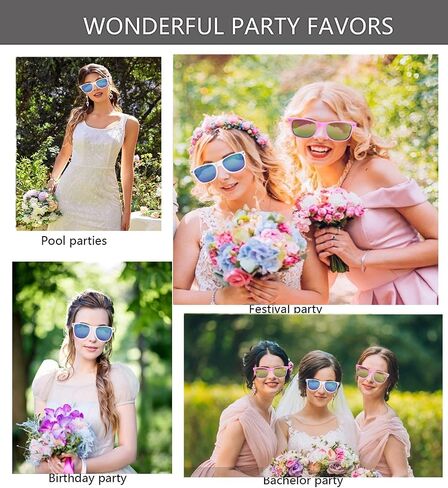 12 Pack Bridal Tribe Sunglasses Bridesmaid Shower Favors Sunglasses Bachelorette Party Mirrored Weddings Sunglasses in Saudi Arabia