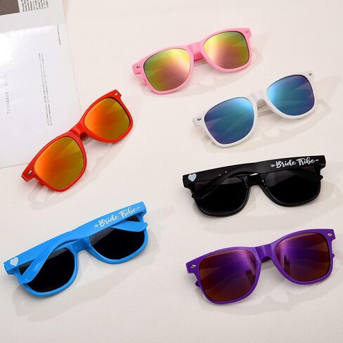 12 Pack Bridal Tribe Sunglasses Bridesmaid Shower Favors Sunglasses Bachelorette Party Mirrored Weddings Sunglasses in Saudi Arabia