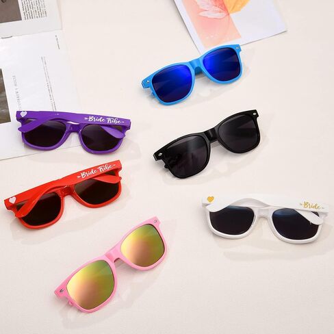12 Pack Bridal Tribe Sunglasses Bridesmaid Shower Favors Sunglasses Bachelorette Party Mirrored Weddings Sunglasses in Saudi Arabia