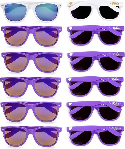 12 Pack Bridal Tribe Sunglasses Bridesmaid Shower Favors Sunglasses Bachelorette Party Mirrored Weddings Sunglasses in Saudi Arabia