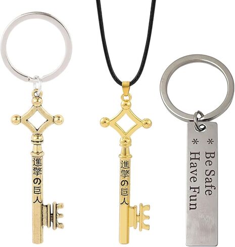 2pcs/lot AOT Anime Erens Keychain Attack Shingeki No Cosplay Keychain Kyojin Titan Halloween Gifts for Kids Girls Teens Women Men, Medium, Gold in Saudi Arabia