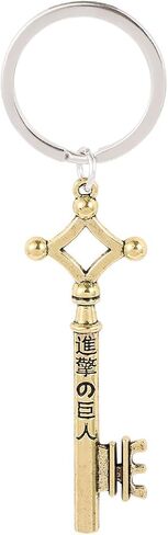 2pcs/lot AOT Anime Erens Keychain Attack Shingeki No Cosplay Keychain Kyojin Titan Halloween Gifts for Kids Girls Teens Women Men, Medium, Gold in Saudi Arabia