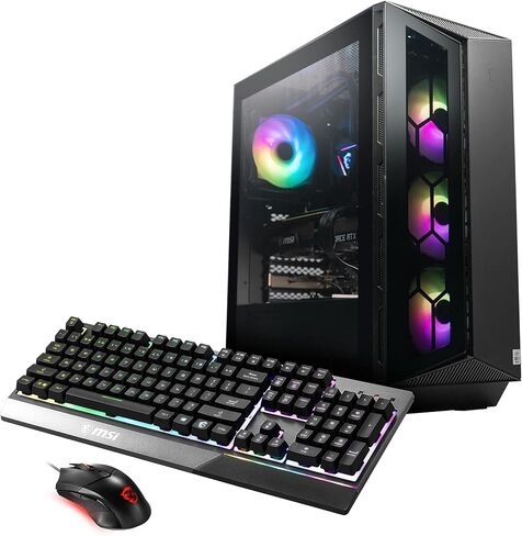 سطح المكتب للألعاب MSI Aegis R: Intel Core i9-14900F، Geforce RTX 4080 Super، 64 جيجابايت DDR5، 2 تيرابايت m.2 NVMe SSD، تبريد سائل، واي فاي، لوحة مفاتيح وماوس، سهل الاستخدام، Windows 11 Home: 14NUG9-684US in Saudi Arabia