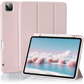 Kenke iPad Pro 11 Inch Case 4th/3rd/2nd/1st Generation (2022/2021/2020/2018) with Right Side Pencil Holder, Support 2nd Gen Pencil Charging Soft Slim PU Cover Auto Wake/Sleep (Black)