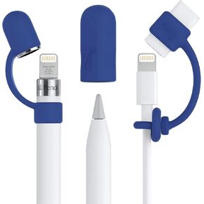 [3-Piece] PencilCozy Combo Pack Cozy The Original Apple Pencil Cap +Holder/Keeper/Tether, Compatible Apple iPad Pro 6th Generation iPencil Charger/Nib Accessories | Case Friendly/Cute (Pink Sand)
