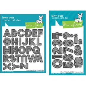 Lawn Fawn Oliver’s Stitched ABC’s and 123’s, Bundle of 2 Items (LF2261, LF2262)