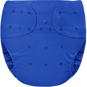 Littleforbig Washable Adjustable Reusable Waterproof Primary Comfort Cloth Adult Diaper Wrap Cover One Size DarkBlue