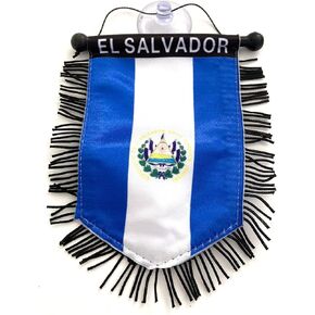 El Salvador flag for Car Salvadoran Automobile accessories small mini banner haning rearview mirror Sticks to glass Quick and Easy Home window Decoration