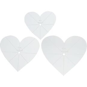 Wakauto 3Pcs Acrylic Heart Template, Quilting Stencils Template Sewing Precision Rulers for DIY Crafts Clothing Dress Professional Patchwork Stitching Supplies Quilling Tool