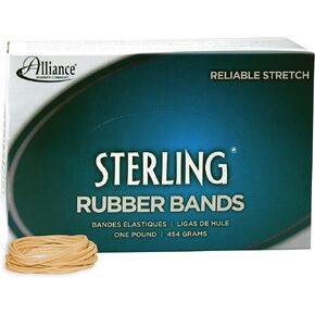 Alliance Sterling Rubber Band Size #16 (2 1/2 x 1/16 Inches) - 1 Pound Box (Approximately 2300 Bands per Pound) (24165) Beige