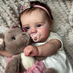 Cute Lifelike Reborn Doll 19 inch Realistic Reborn Newborn Baby Boy Full Body Reborn Silicone Baby Dolls Look Real Alive Babies Doll Toy Toddler Children Gifts for 3 Year Old Girl