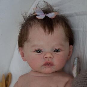 Cute Lifelike Reborn Doll 19 inch Realistic Reborn Newborn Baby Boy Full Body Reborn Silicone Baby Dolls Look Real Alive Babies Doll Toy Toddler Children Gifts for 3 Year Old Girl