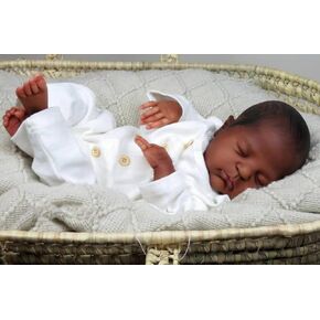 Reborn Baby Dolls Black, 21inch Lifelike African American Reborn Newborn Biracial Doll Soft Cloth Body Brown Skin Realistic Ethnic Silicone Toddler Baby Doll Poseable Doll Toy