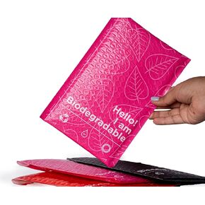 Kipulu™ 100% Biodegradable Bubble Mailers,25pcs Padded Packaging Wrap Envelopes Pouches Eco Friendly no glue, no plastic, Christmas wrapping (8.5 X 12)