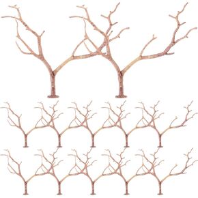 HOMSFOU 12pcs Artificial Antler Dried Tree Branch Plastic Plant Twig Decorative Dry Branch Christmas Snowman Crafts DIY Kit Antlers Headband Making for Wedding Bridal Shower Party