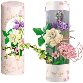 CODE FLORIST Flowers Bouquet Building Kit,Artificial Flower Arrangement Art Set,Valentine's Day Gifts Idea for Her&Him,Mother's Day,Anniversaries Gift,Home Table Decoration(565 Pieces)