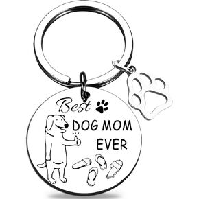 Dog Mom Gifts Best Dog Mom Ever Keychain Funny Gifts for Dog Lovers Women Mothers Day Birthday Christmas Gifts for Dog Mom Dog Themed Gifts Keyring Gag Gifts for New Puppy Owners