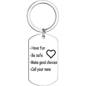 سلسلة مفاتيح نانا سلسلة مفاتيح آمنة لهدايا المربية استمتع بالمرح، كن آمنًا، قم باختيارات جيدة، هدايا سلسلة مفاتيح لهدايا عيد الميلاد نانا، هدايا عيد الميلاد، هدايا عيد الأم، هدية جديدة للسائق in Kuwait