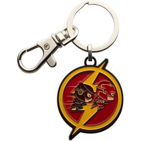 DC Comics The 2 Flashes Chibi Keychain - Officially Licensed The Flash Worlds Collide Collectible Keychain, 3.6cm x 4.2cm