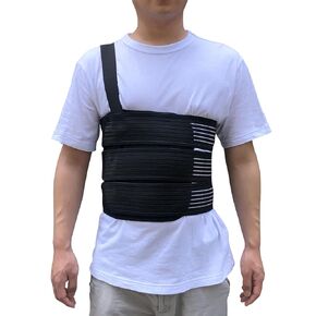 Rib Belt Chest Binder for Broken Injury Ribs, Elastic Rib Brace Compression Support to Reduce Rib Cage Pain, Fractured, Dislocated and Post-Surgery Ribs (L (33" to 43"))