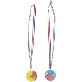 Fun Express DIY Medals - Makes 24 Design Your Own Awards - - VBS Vacation Bible School Supplies/Decor - Kids do it Yourself Crafts