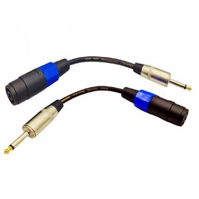 1/4" Male to Speakon Female Cable Adapter, 6.35mm TS Male Plug to Speakon Female Connector for Stage Speakers, Power Amplifier, Stage Lighting(2-Packs)