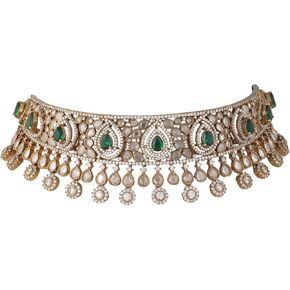 TARINIKA Eveline Nakshatra CZ Choker Necklace with Vintage Design - Indian Jewelry for Women | Perfect for Ethnic Occasions | Traditional South Indian Necklace | 1 Year Warranty*