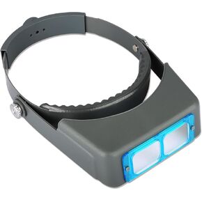 Headband Magnifier, Professional Double Lens Head-Mounted Loupe Jewelry Magnifier, Reading Visor Opitcal Glass Binocular Magnifier with Lens Magnification-1.5X 2X 2.5X 3.5X for Repair, Crafts