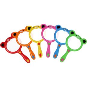 Magnifying Glass for Kids 6 Pack Mini Magnifying Glasses Colorful Hand Lens Plastic Magnifier for Reading Science Class Outdoor Play IRCHLYN (6 Colors)