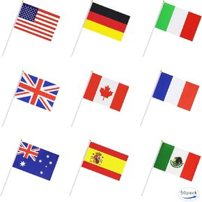 50 دولة العلم الدولي علم الدولة عصا العلم باليد جولة أعلى الأعلام الوطنية، وزخارف الطرف للمسيرات، والأولمبياد، وكأس العالم، والأحداث الرياضية، واحتفالات المهرجان