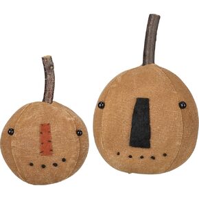 Primitives by Kathy Stitched Pumpkin Head Set, Rustic Orange (38406)