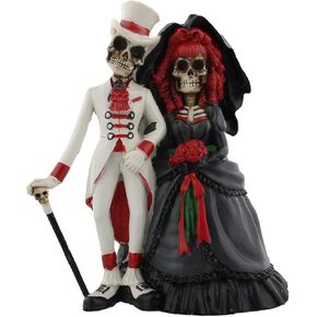 Skeleton Dod Gothic Wedding Couple Figurine Decoration Collectible