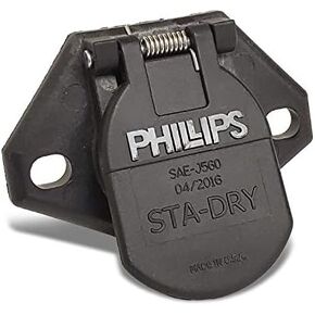 Phillips 16-722 7-Way HeavyDuty STA-Dry 2-Hole Ring Termination Split Pin Socket