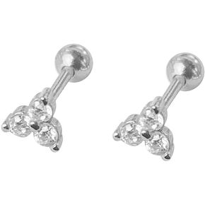 18G Little Flower Cartilage Stud Earrings Sterling Silver 925 for Women Girls Dainty Crystal Diamond CZ Tragus Earring Studs Barbell Ear Piercing Fashion Jewelry Hypoallergenic Sensitive Ears
