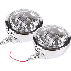 4.5inch Chrome Fog Light Assembly Led Motorcycle Passing Light with Lamp Housing Trim Ring Bucket
