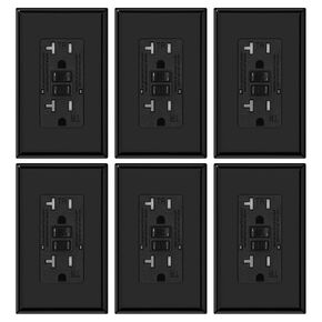Micmi GFCI Outlet, Tamper-Resistant GFI Receptacle with LED Indicator, 15Amp Self-Test Ground Fault Circuit Interrupter, Decorator Screwless Wall Plates Included, ETL Listed (1, White, 15Amp Outlet)