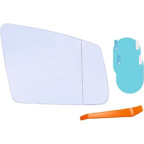 EAP Passenger Side Mirror Glass Replacement Compatible with Mercedes A B C CL CLA CLS E S GLA GLK, Heated, 212-810-02-21, 212-810-06-21, 212-810-25-21, 221-810-31-21, 246-810-02-21, 246-810-04-21