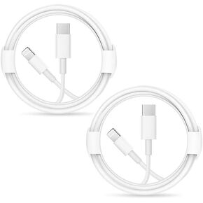 2 Pack Apple iPhone Fast Charger Cable 【Apple MFi Certified】 Apple USB Type C to Lightning Cable for iPhone 12/12Pro/Max/11/11Pro/XS/Max/XR/X/8/8Plus/7/6/5/SE (White 1M/3.3FT) Original Certified