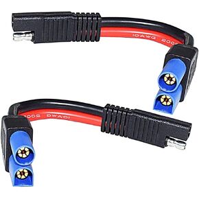 15CM 10AWG SAE Power Automotive Adapter Cable, (2-Pack) SAE to EC5 Plug Quick Connection Adapter Connector for Solar Battery Car Battery (SAE to EC5 Male)